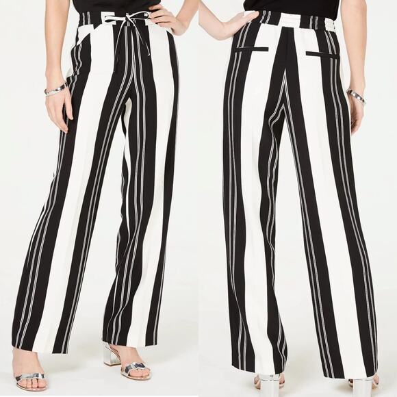 INC International Concepts Pants Nolita Stripe Wide Leg 14 New - Picture 1 of 12